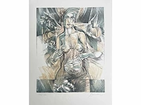 Hedwig pauwels - naakt - kleurenlithografie - afbeelding 2 van  9