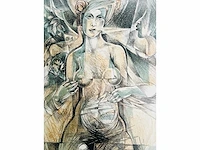 Hedwig pauwels - naakt - kleurenlithografie - afbeelding 3 van  9
