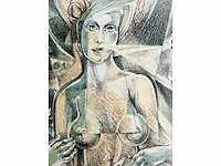 Hedwig pauwels - naakt - kleurenlithografie - afbeelding 6 van  9