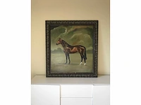 Heel groot paarden olieverfschilderij 122cm! nederlandsche school. gesigneerd. - afbeelding 2 van  7