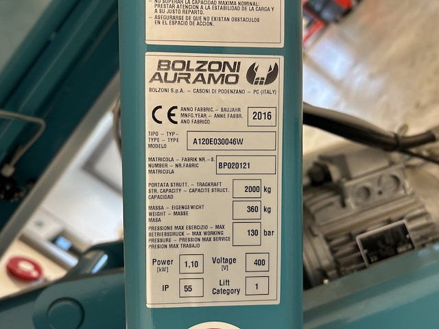 Heftafel bolzoni auramo a1.20.e030 - bj 2016 - afbeelding 6 van  11