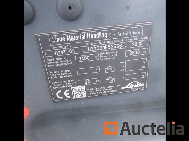 Heftruck linde h14t-01 (2015 - 6424 u.) - afbeelding 5 van  15