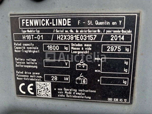 Heftruck linde h.16.t-01 - afbeelding 2 van  10