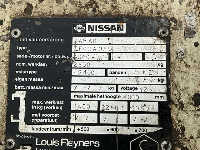 Heftruck nissan ef02a25u (1985) - afbeelding 3 van  22