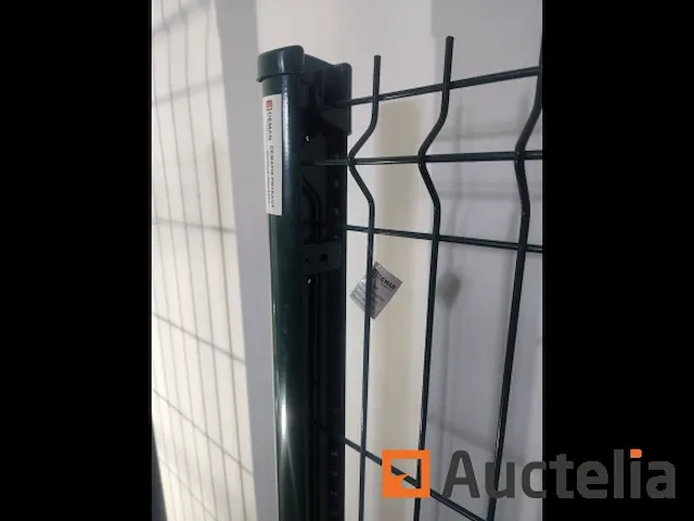 Hek panelen 153x250cm stijf 3d in groen ral 7016 en palen 2075 mm - afbeelding 1 van  4