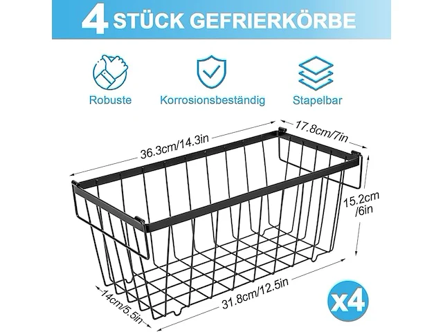 Helisan vrieskist manden, 4 stuks - afbeelding 2 van  4