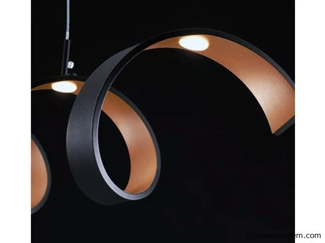 Helix design hanglamp 125 cm zwart - afbeelding 2 van  6