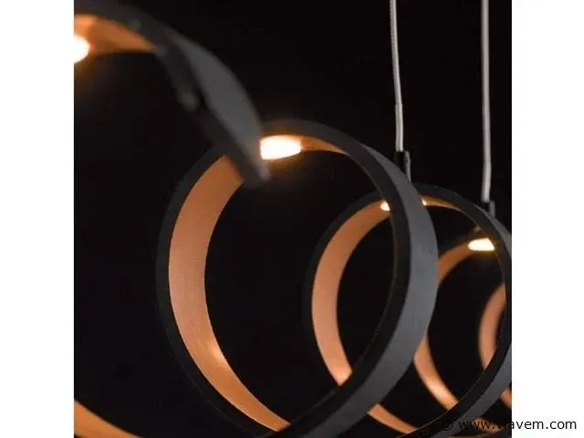 Helix design hanglamp 82 cm zwart - afbeelding 3 van  6