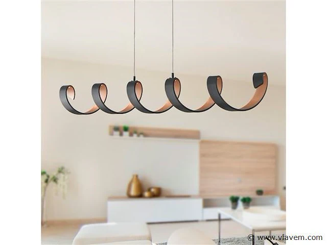 Helix design led hanglamp zwart/goud - afbeelding 1 van  8
