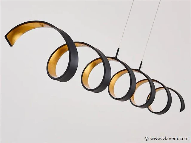 Helix design led hanglamp zwart/goud - afbeelding 7 van  8
