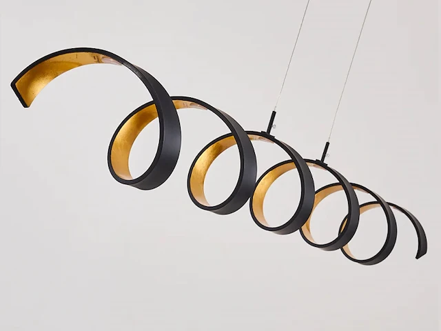 Helix design led hanglamp zwart/goud - afbeelding 7 van  9