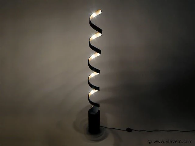 Helix design led vloerlamp zwart/goud - afbeelding 2 van  8
