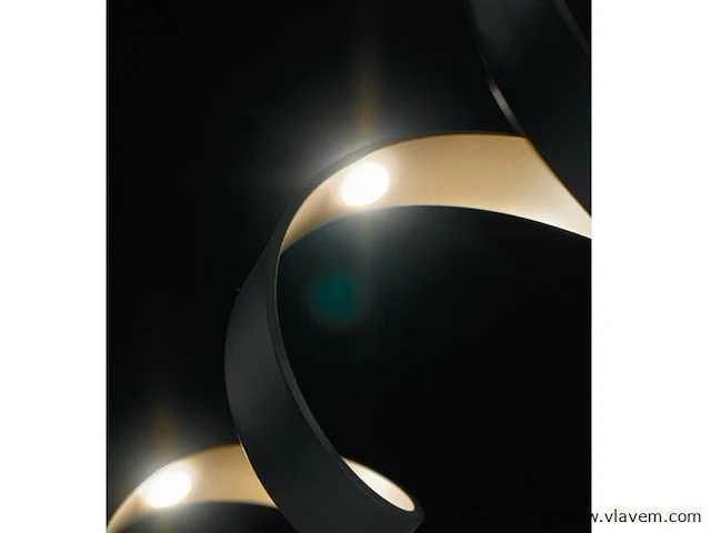 Helix design led vloerlamp zwart/goud - afbeelding 3 van  8