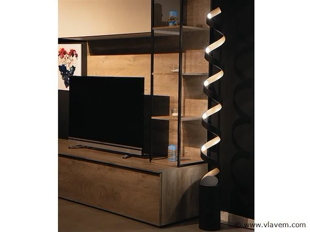 Helix design led vloerlamp zwart/goud - afbeelding 5 van  8