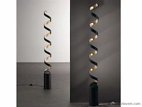 Helix design led vloerlamp zwart/goud - afbeelding 8 van  8