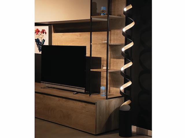 Helix design led vloerlamp zwart/goud - afbeelding 5 van  8