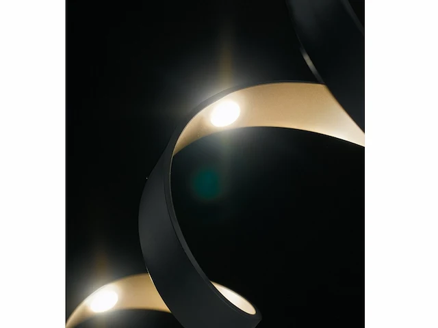 Helix design led vloerlamp zwart/goud - afbeelding 3 van  8