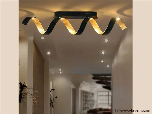 Helix design plafondlamp zwart - afbeelding 1 van  7