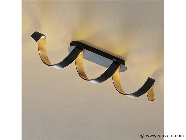 Helix design plafondlamp zwart - afbeelding 2 van  7