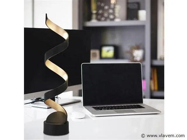 Helix design vloer lamp zwart/goud - afbeelding 2 van  7