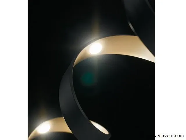 Helix design vloer lamp zwart/goud - afbeelding 3 van  7