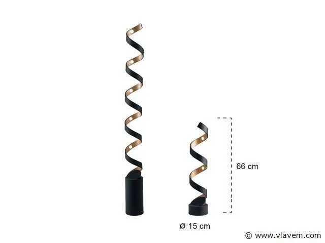 Helix design vloer lamp zwart/goud - afbeelding 6 van  7
