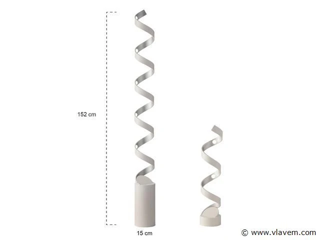Helix design vloerlamp 152 cm wit - afbeelding 7 van  7
