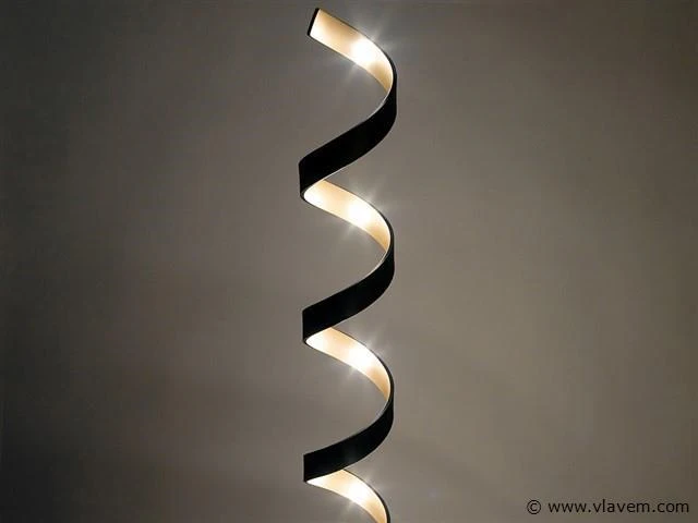 Helix design vloerlamp 152 cm zwart - afbeelding 4 van  7
