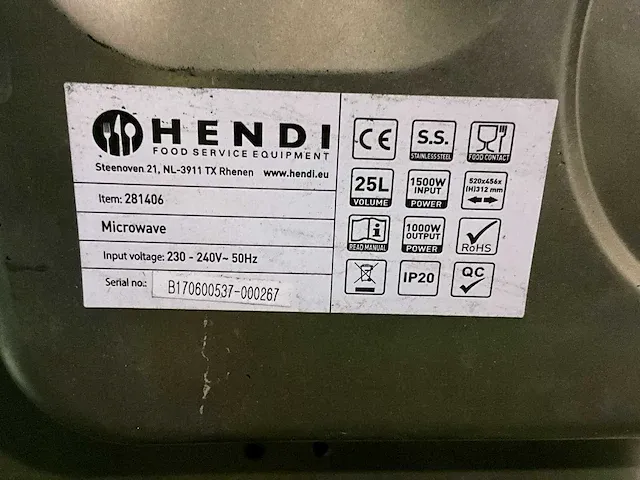 Hendi 281406 magnetron oven - afbeelding 3 van  3