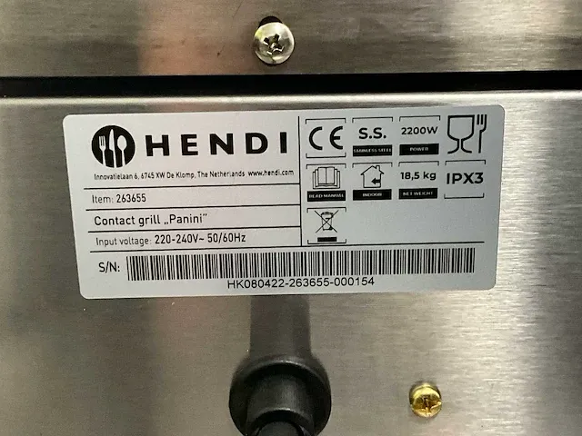 Hendi contactgrill panini - afbeelding 3 van  3