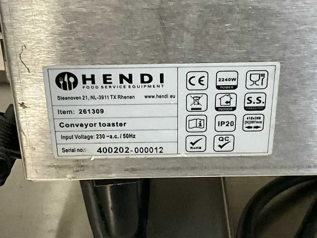 Hendi conveyor toaster broodrooster - afbeelding 4 van  4