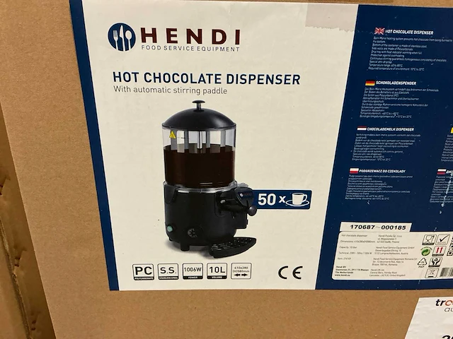 Hendi warme chocolademelk dispenser - afbeelding 2 van  4