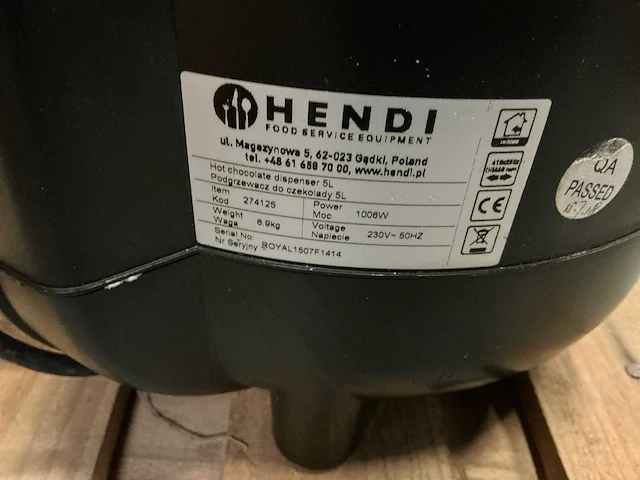 Hendi warme chocolademelk dispenser - afbeelding 4 van  5