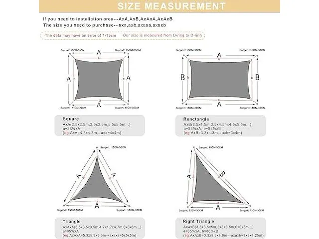 Heng feng 3x4m schaduwzeilen - afbeelding 3 van  4