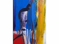 Henk severens - femme jaune - acryl op doek - afbeelding 2 van  15