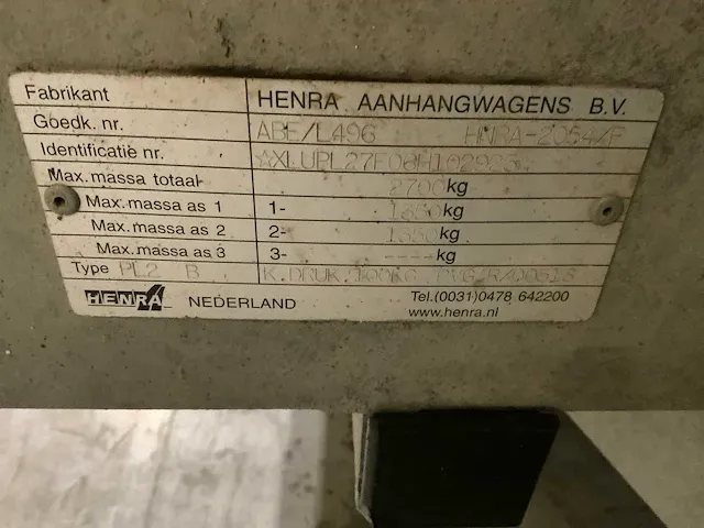 Henra pl27 aanhangwagen - afbeelding 10 van  10