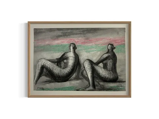 Henry moore - lithografie 1980 - afbeelding 1 van  1
