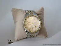 Heren horloge michael kors mk8344, quartz, vv stopwatch, goud en zilver mix, mogelijke gebruikssporen, mogelijks nieuwe batterij nodig - afbeelding 3 van  6