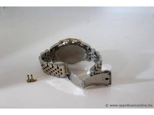 Heren horloge michael kors mk8344, quartz, vv stopwatch, goud en zilver mix, mogelijke gebruikssporen, mogelijks nieuwe batterij nodig - afbeelding 5 van  6