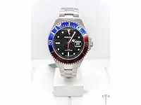 Herenhorloge rodania dive silver steel compl blue/red, mineral 10atm, ref. 2644447
