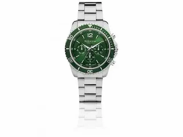 Herenhorloge rodania dive silver steel compl green, mineral 10 atm, ref. 2644444 - afbeelding 1 van  1