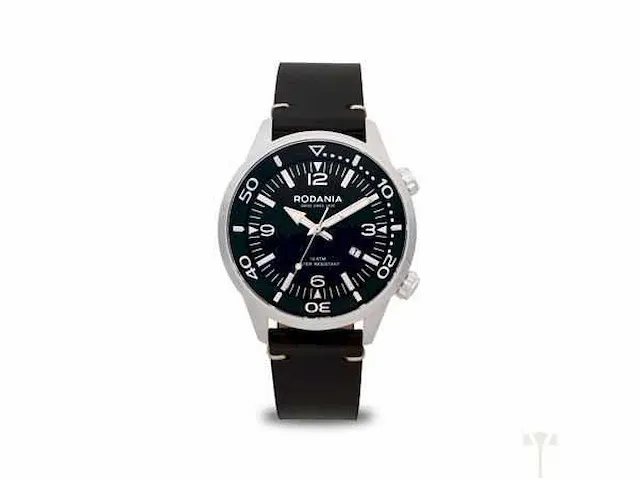 Herenhorloge rodania waterman s/s leather black, sapphire 10 atm, ref. 2645226 - afbeelding 1 van  1