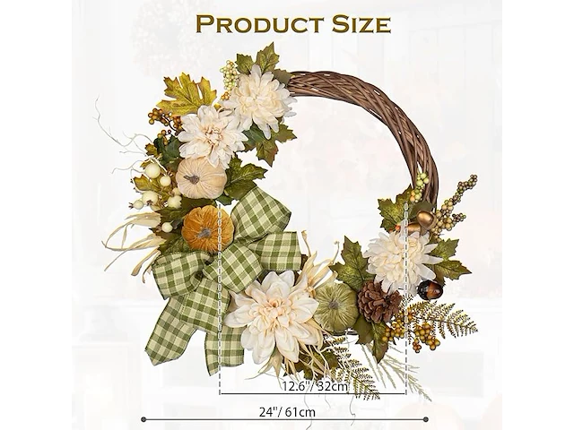 Herfstdeurkrans (61 cm) - afbeelding 3 van  4