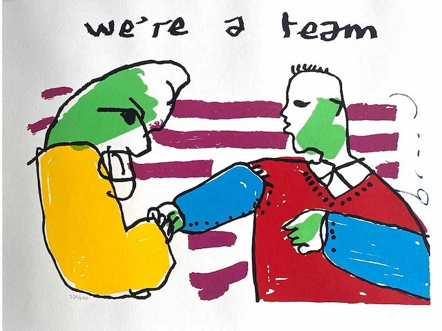 Herman brood - we're a team - zeefdruk - afbeelding 1 van  6