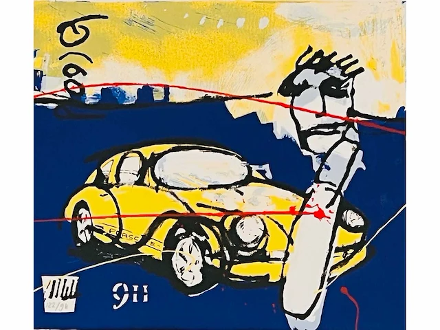 Herman brood (zwolle 1946-2001) porsche 911 - afbeelding 1 van  9