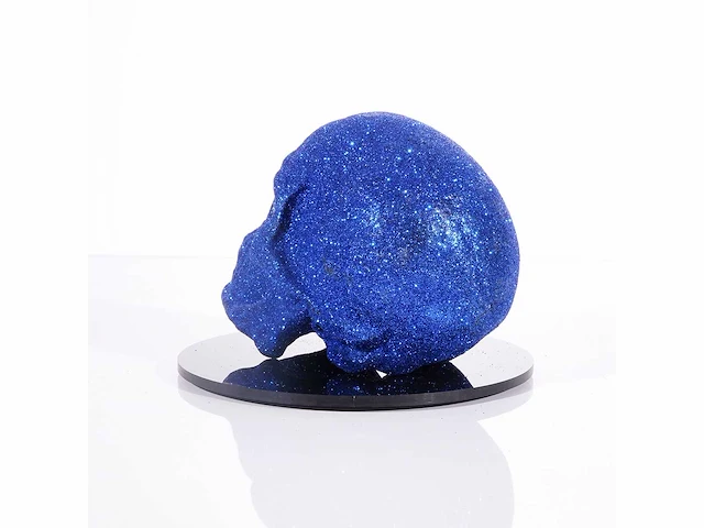 Het skull "blue diamonds" - alvaro mendez - 2024 - 3d sculptuur gelimiteerd 30 stuks - 20x20x23 - certificaat - afbeelding 4 van  7