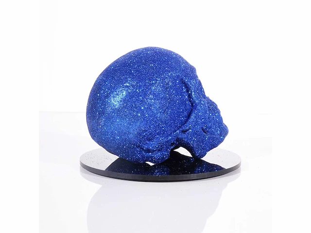 Het skull "blue diamonds" - alvaro mendez - 2024 - 3d sculptuur gelimiteerd 30 stuks - 20x20x23 - certificaat - afbeelding 5 van  7