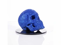 Het skull "blue diamonds" - alvaro mendez - 2024 - 3d sculptuur gelimiteerd 30 stuks - 20x20x23 - certificaat - afbeelding 6 van  7
