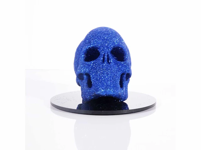 Het skull "blue diamonds" - alvaro mendez - 2024 - 3d sculptuur gelimiteerd 30 stuks - 20x20x23 - certificaat - afbeelding 7 van  7
