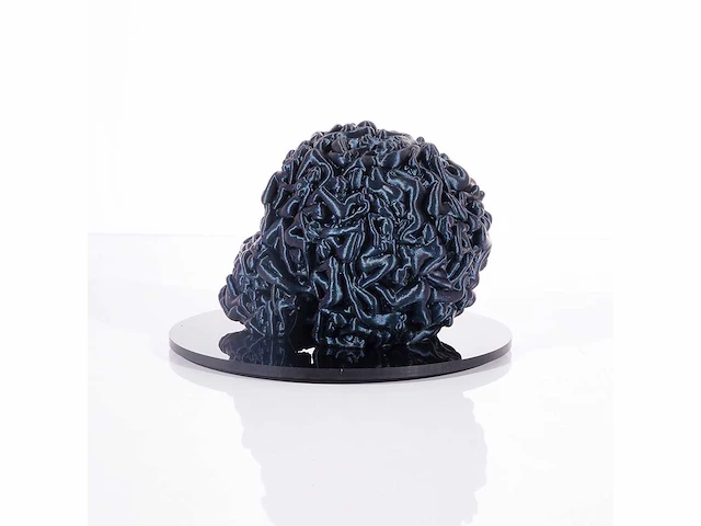 Het skull "blue glitter" - alvaro mendez - 2024 - 3d sculptuur gelimiteerd 30 stuks - 20x20x23 - certificaat - afbeelding 3 van  6